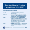 Calendarul înscrierilor în clasa pregătitoare 2026-2027 (I)