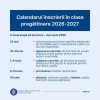 Calendarul înscrierilor în clasa pregătitoare 2026-2027 (II)