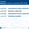 Calendar simulare evaluare națională 2025-2026